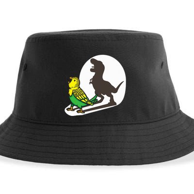 Bird Dinosaur Zookeeper Paleontologist Budgie Parakeet T Rex Sustainable Bucket Hat