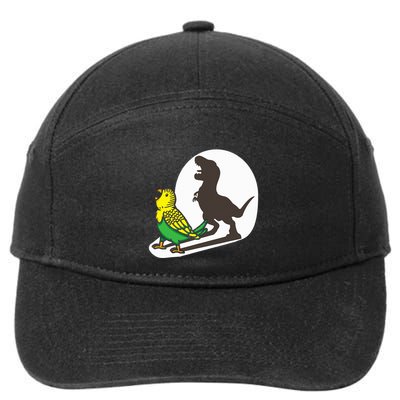 Bird Dinosaur Zookeeper Paleontologist Budgie Parakeet T Rex 7-Panel Snapback Hat