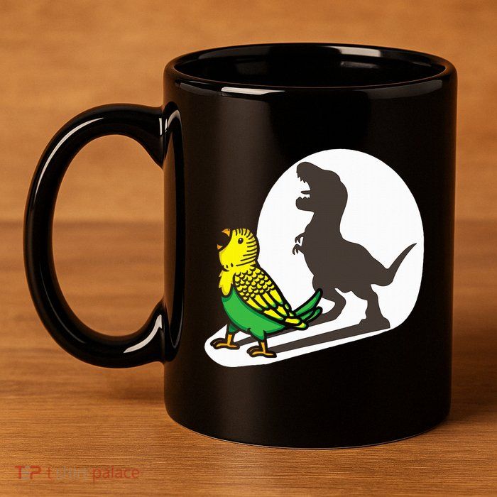 Bird Dinosaur Zookeeper Paleontologist Budgie Parakeet T Rex 11oz C Handle Ceramic Mug