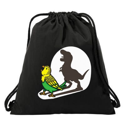 Bird Dinosaur Zookeeper Paleontologist Budgie Parakeet T Rex Drawstring Bag