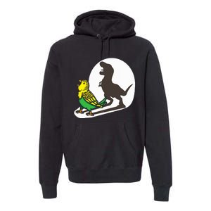 Bird Dinosaur Zookeeper Paleontologist Budgie Parakeet T Rex Premium Hoodie