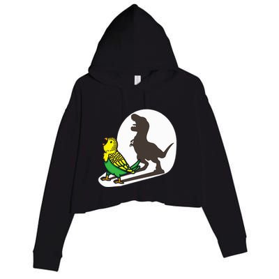 Bird Dinosaur Zookeeper Paleontologist Budgie Parakeet T Rex Crop Fleece Hoodie