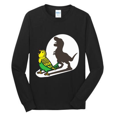 Bird Dinosaur Zookeeper Paleontologist Budgie Parakeet T Rex Tall Long Sleeve T-Shirt