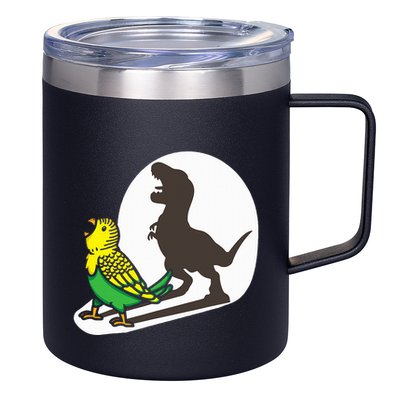Bird Dinosaur Zookeeper Paleontologist Budgie Parakeet T Rex 12oz Stainless Steel Coffee Mug