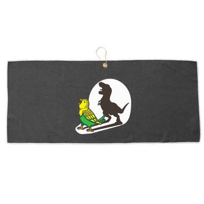 Bird Dinosaur Zookeeper Paleontologist Budgie Parakeet T Rex Large Microfiber Waffle Golf Towel