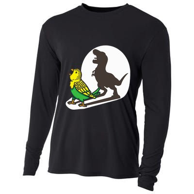 Bird Dinosaur Zookeeper Paleontologist Budgie Parakeet T Rex Cooling Performance Long Sleeve Crew