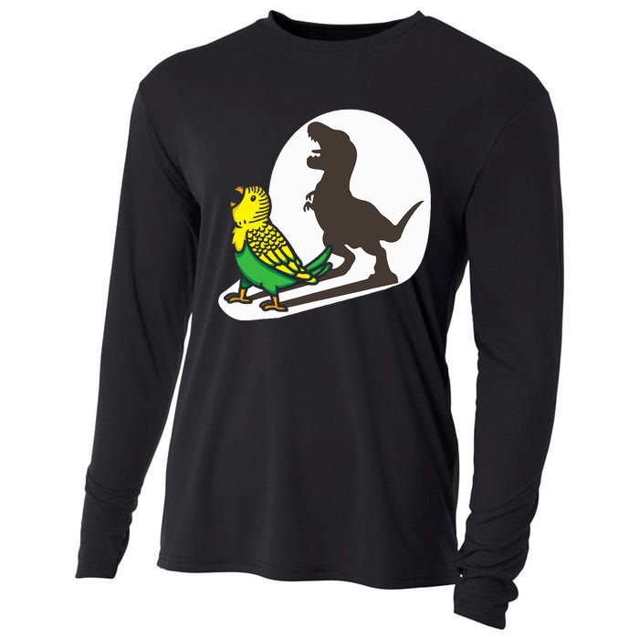 Bird Dinosaur Zookeeper Paleontologist Budgie Parakeet T Rex Cooling Performance Long Sleeve Crew