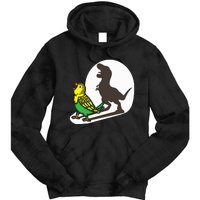 Bird Dinosaur Zookeeper Paleontologist Budgie Parakeet T Rex Tie Dye Hoodie