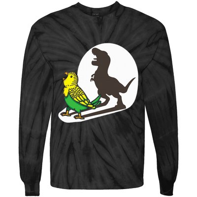 Bird Dinosaur Zookeeper Paleontologist Budgie Parakeet T Rex Tie-Dye Long Sleeve Shirt