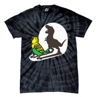 Bird Dinosaur Zookeeper Paleontologist Budgie Parakeet T Rex Tie-Dye T-Shirt