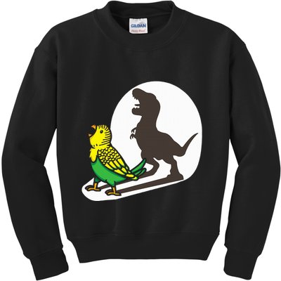Bird Dinosaur Zookeeper Paleontologist Budgie Parakeet T Rex Kids Sweatshirt