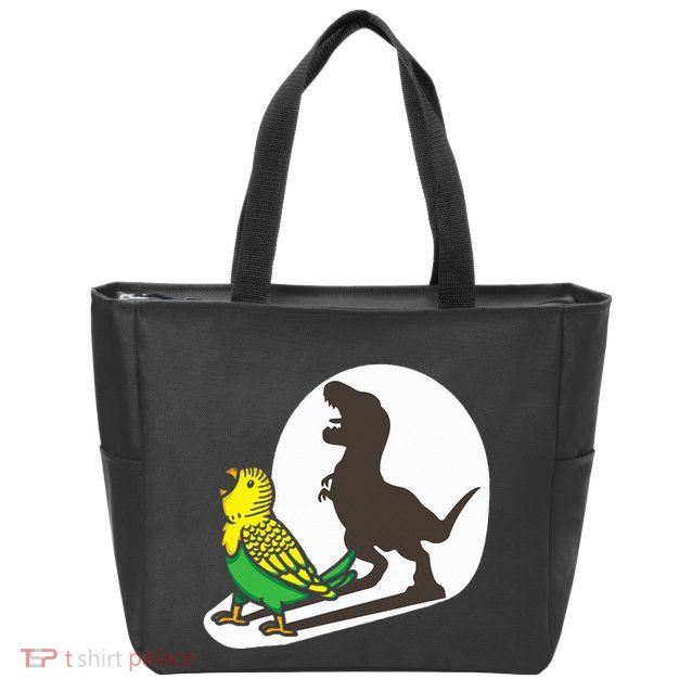 Bird Dinosaur Zookeeper Paleontologist Budgie Parakeet T Rex Zip Tote Bag