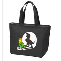 Bird Dinosaur Zookeeper Paleontologist Budgie Parakeet T Rex Zip Tote Bag