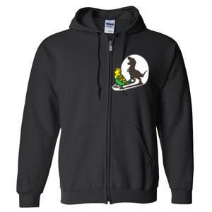 Bird Dinosaur Zookeeper Paleontologist Budgie Parakeet T Rex Full Zip Hoodie