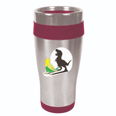Bird Dinosaur Zookeeper Paleontologist Budgie Parakeet T Rex 16oz Travel Tumbler