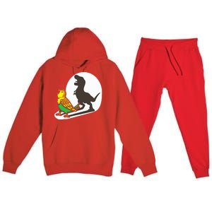 Bird Dinosaur Zookeeper Paleontologist Budgie Parakeet T Rex Premium Hooded Sweatsuit Set