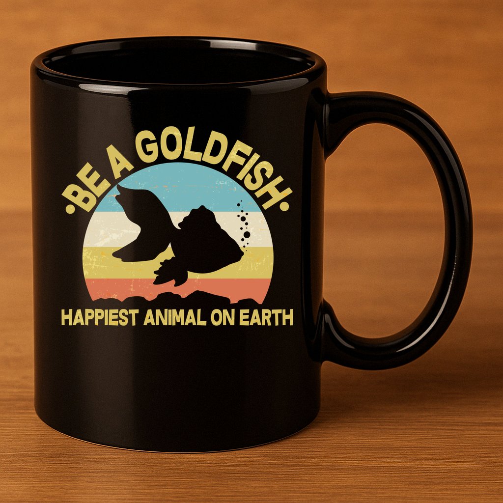 Be A Goldfish Happiest Animal On Earth 11oz C Handle Ceramic Mug