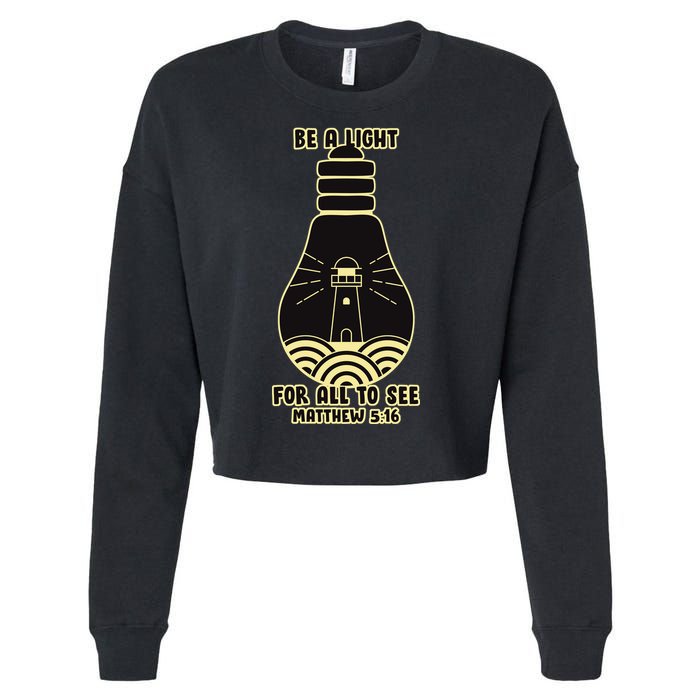Be A Light For All To See Cropped Pullover Crew