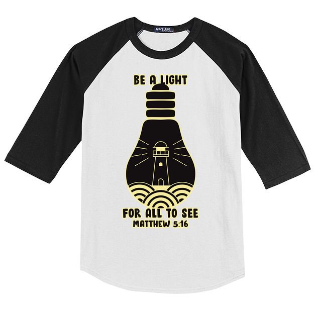 Be A Light For All To See Kids Colorblock Raglan Jersey