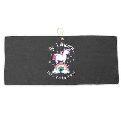 Be A Unicorn Not A Twatopotamus Large Microfiber Waffle Golf Towel