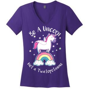 Be A Unicorn Not A Twatopotamus Women's V-Neck T-Shirt