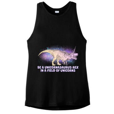 Be A Unicornasaurus Rex Ladies PosiCharge Tri-Blend Wicking Tank