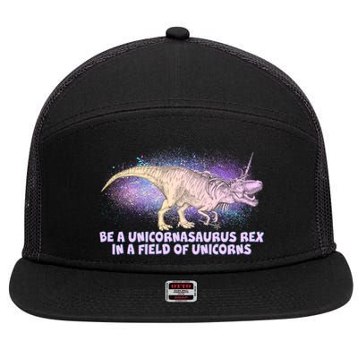 Be A Unicornasaurus Rex 7 Panel Mesh Trucker Snapback Hat