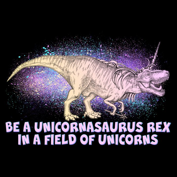 Be A Unicornasaurus Rex Cropped Pullover Crew