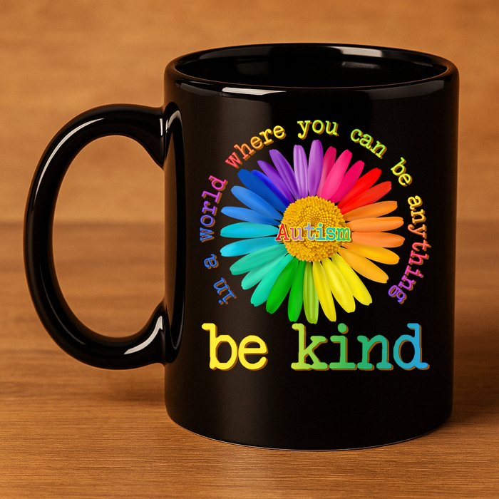 Be Anything Be Kind Autism Awareness 11oz C Handle Ceramic Mug