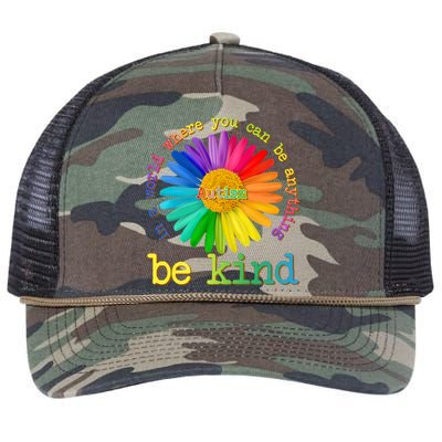 Be Anything Be Kind Autism Awareness Retro Rope Trucker Hat Cap