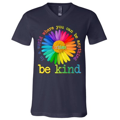 Be Anything Be Kind Autism Awareness V-Neck T-Shirt