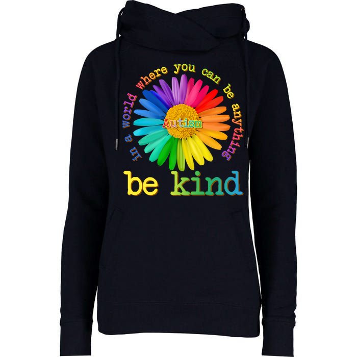 Be Anything Be Kind Autism Awareness Womens Funnel Neck Pullover Hood