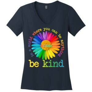 Be Anything Be Kind Autism Awareness Women's V-Neck T-Shirt