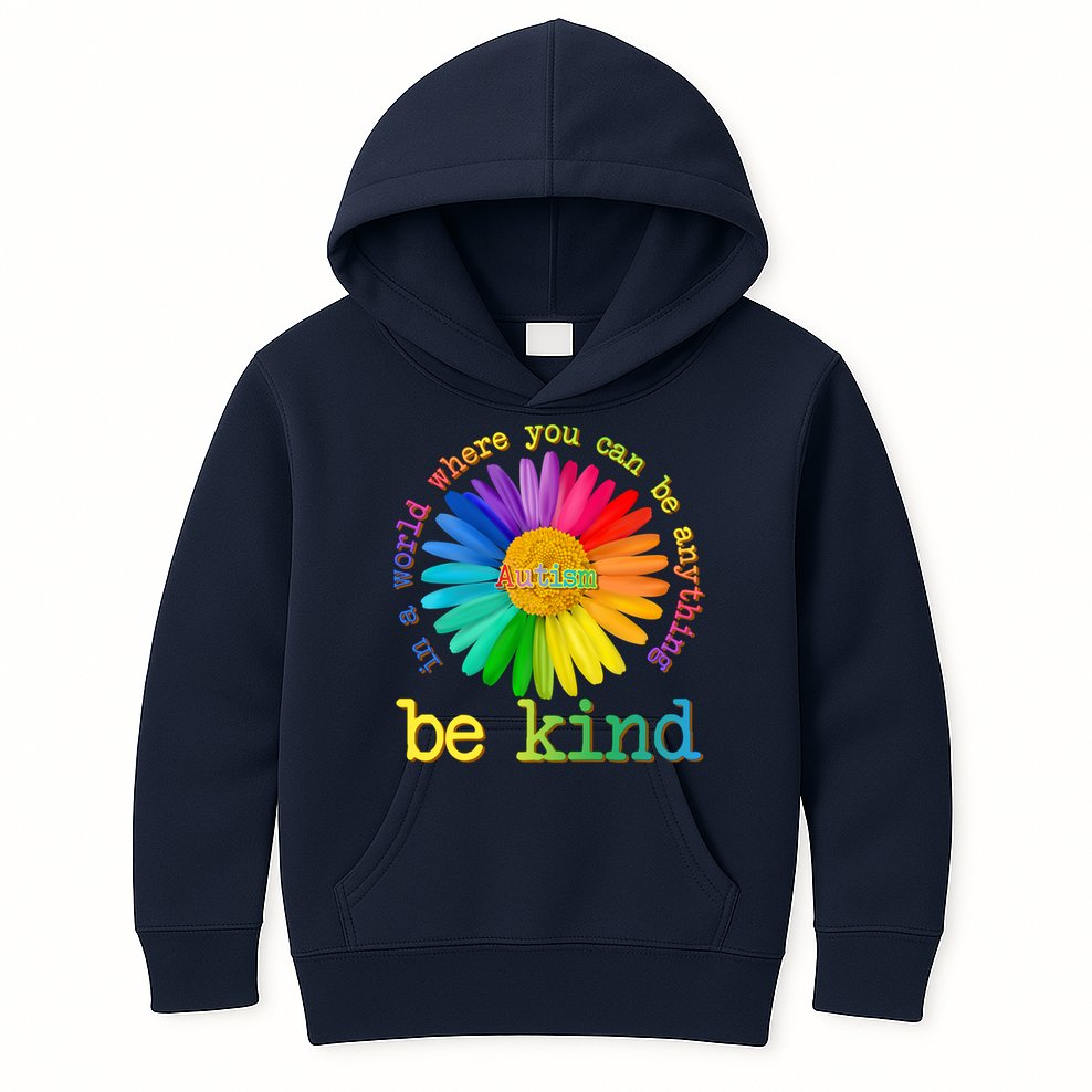 Be Anything Be Kind Autism Awareness Kids Hoodie