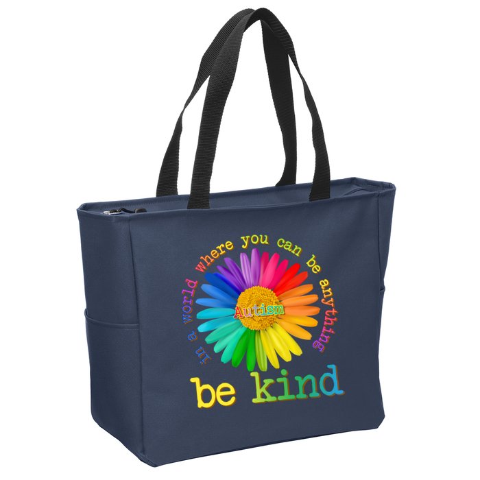 Be Anything Be Kind Autism Awareness Zip Tote Bag