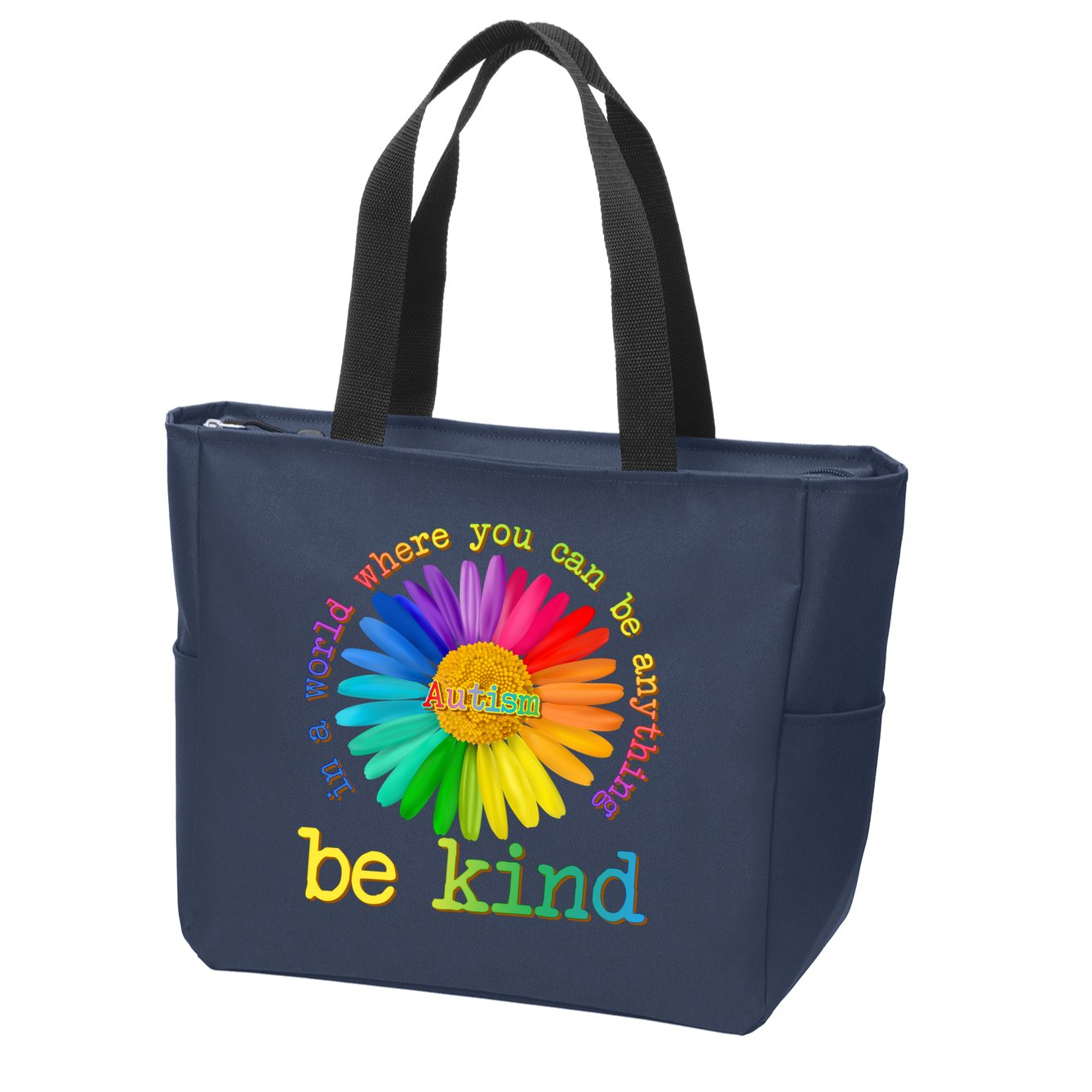 Be Anything Be Kind Autism Awareness Zip Tote Bag