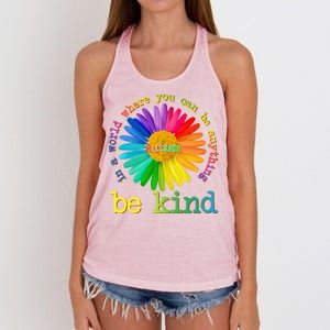 Be Anything Be Kind Autism Awareness Women's Knotted Racerback Tank