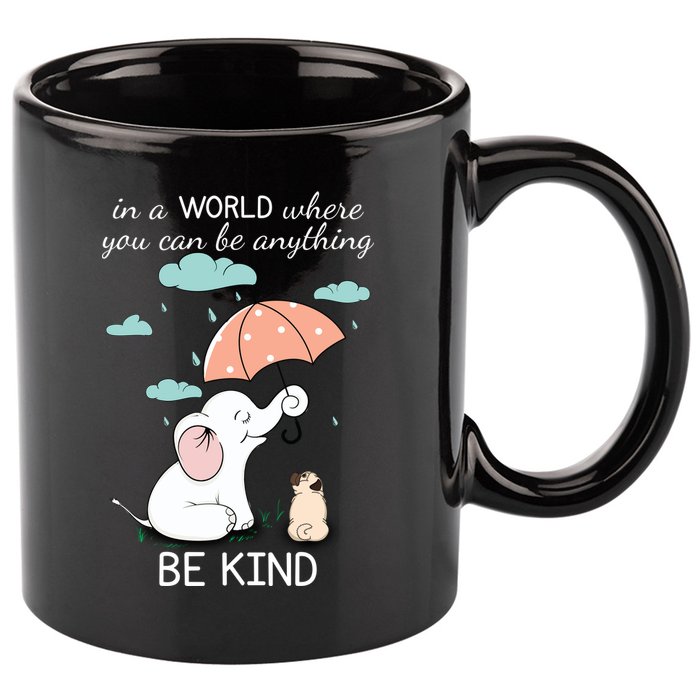 Be Anything Elephant Dog Umbrella  11oz C Handle Ceramic Mug