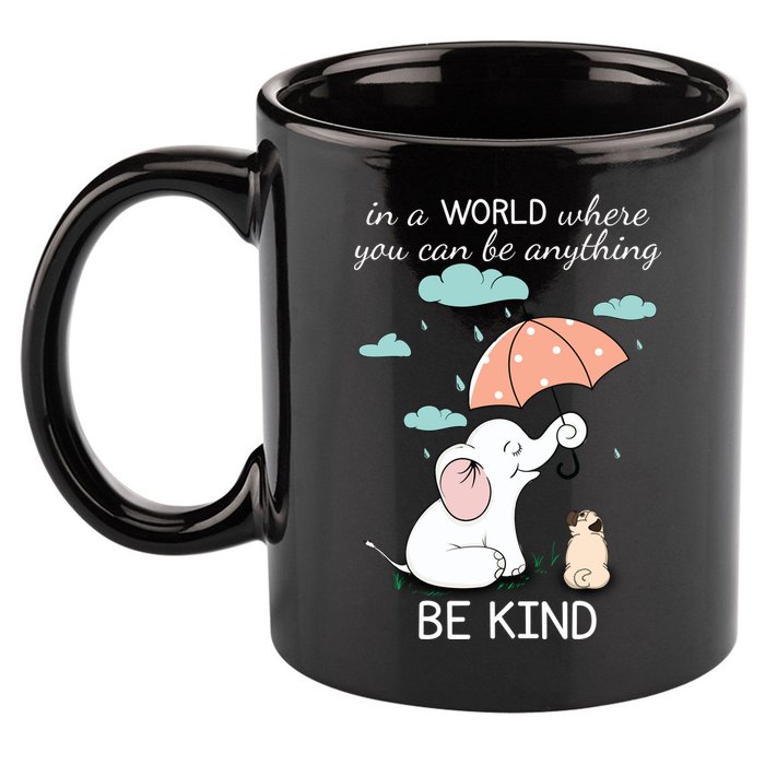 Be Anything Elephant Dog Umbrella  11oz C Handle Ceramic Mug