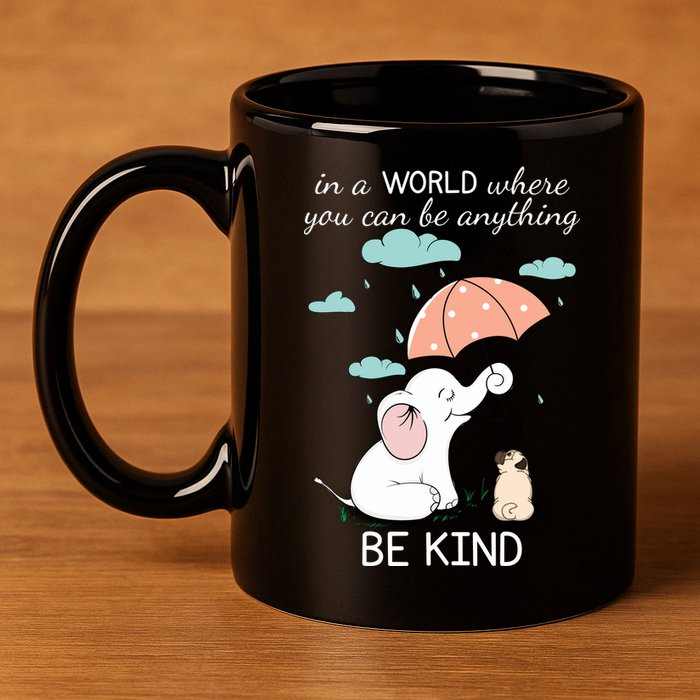 Be Anything Elephant Dog Umbrella  11oz C Handle Ceramic Mug