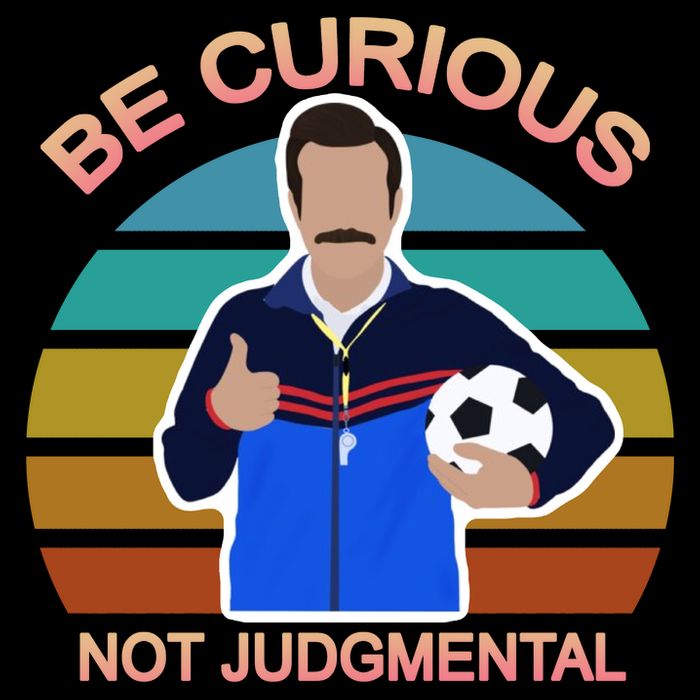 Be Curious Not Judgmental Funny Soccer Cropped Pullover Crew