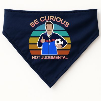 Be Curious Not Judgmental Funny Soccer USA-Made Doggie Bandana