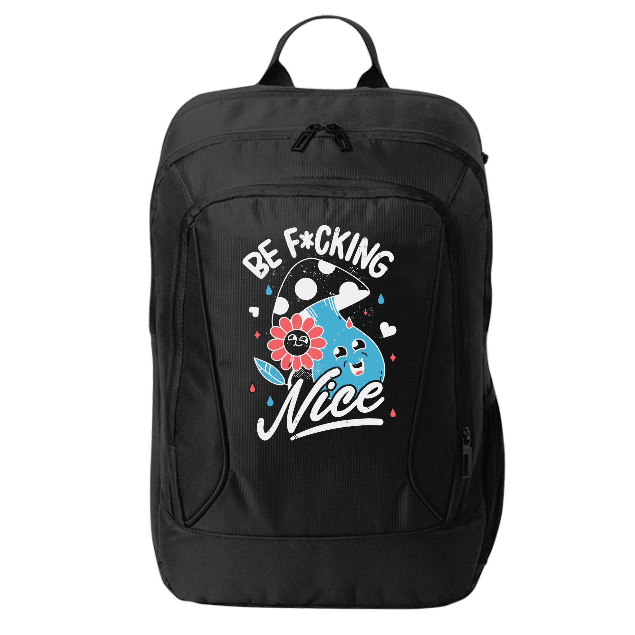 Be Fucking Nice Mushroom Flower City Backpack