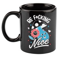 Be Fucking Nice Mushroom Flower 11oz C Handle Ceramic Mug