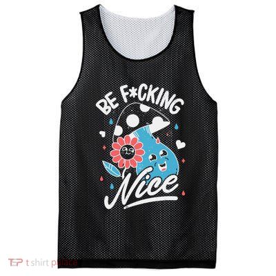 Be Fucking Nice Mushroom Flower Mesh Reversible Basketball Jersey Tank