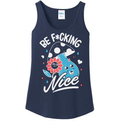 Be Fucking Nice Mushroom Flower Ladies Essential Tank