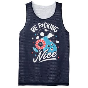 Be Fucking Nice Mushroom Flower Mesh Reversible Basketball Jersey Tank