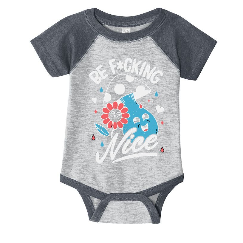 Be Fucking Nice Mushroom Flower Infant Baby Jersey Bodysuit
