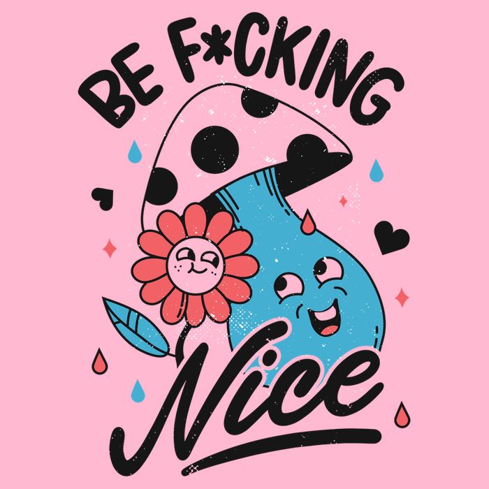 Be Fucking Nice Mushroom Flower Kids Hoodie