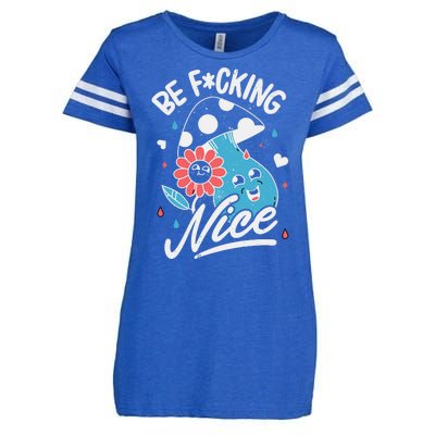 Be Fucking Nice Mushroom Flower Enza Ladies Jersey Football T-Shirt